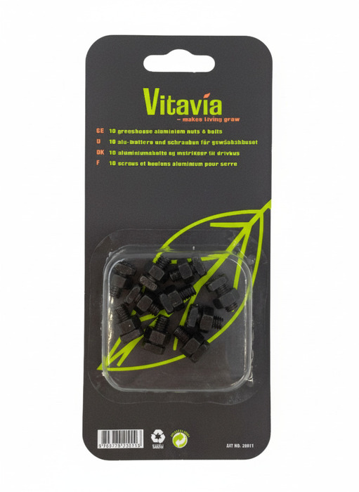 Bultar & Muttrar Rostfri Svart 10-pack Vitavia